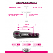 Hudy Alu Servo Horn 23T KO/Sanwa 3-Hole M3 (293501) Hudy Alu Servo Horn 23T KO/Sanwa 3-Hole M3 (293501)