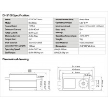 Servo DHS108 Brushless HV Low Profile 20 kg - 0,055 s (DYNDHS108)