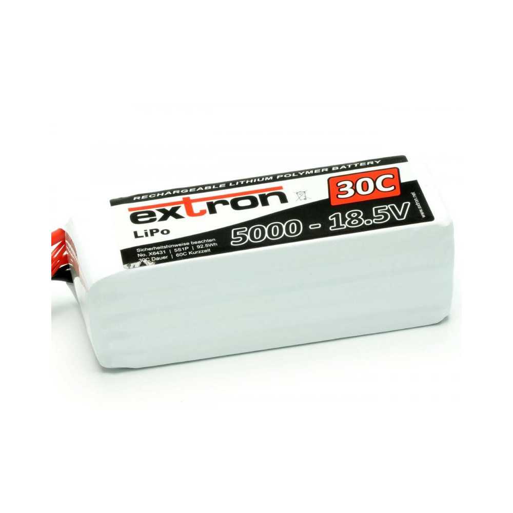 LiPo Extron X2 5000 mAh 18,5 V 5S - 30C/60C XT90 (X6431) LiPo Extron X2 5000 mAh 18,5 V 5S - 30C/60C XT90 (X6431)