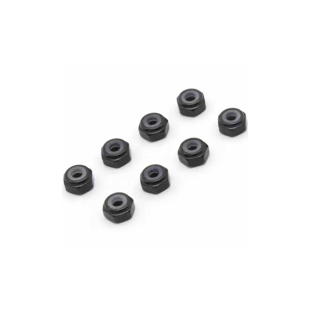 Dadi Ruota Kyosho Mini-Z M2 Nyloc Alluminio Nero - MZW128BK