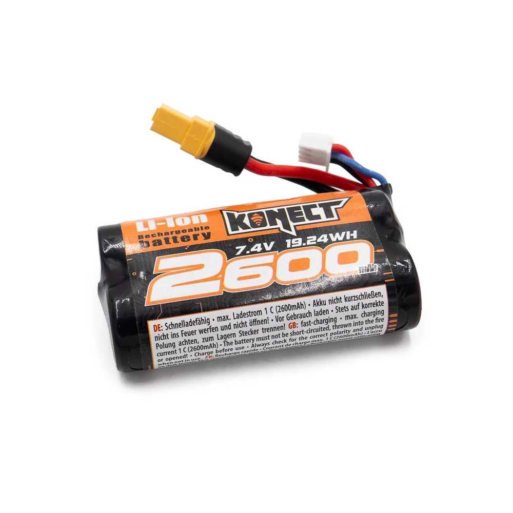 Batteria Konect Li-Ion 2S 7.4V 2600mAh XT60 - KN-LI0742600-XT60