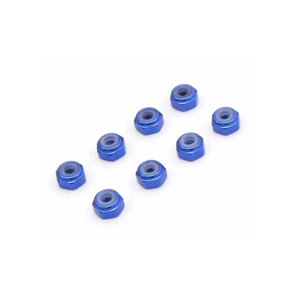 Dadi Ruota Kyosho Mini-Z M2 Nyloc Alluminio Blu - MZW128BL Dadi Ruota Kyosho Mini-Z M2 Nyloc Alluminio Blu - MZW128BL