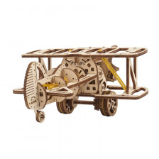 UGEARS Mini Biplano Puzzle 3D Meccanico in Legno | CasadelModellismo