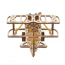 UGEARS Mini Biplano Puzzle 3D Meccanico in Legno | CasadelModellismo
