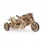 UGEARS Moto Scrambler UGR-10 con Sidecar | Puzzle 3D in Legno