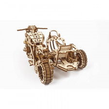 UGEARS Moto Scrambler UGR-10 con Sidecar | Puzzle 3D in Legno