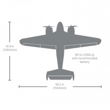 E-flite Beechcraft D18 1.5m BNF Basic | Bimotore RC Smart AS3X+