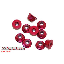 Dadi M3 Flangiati Alluminio Rossi (10 pz) | Ultimate Racing UR1503-R