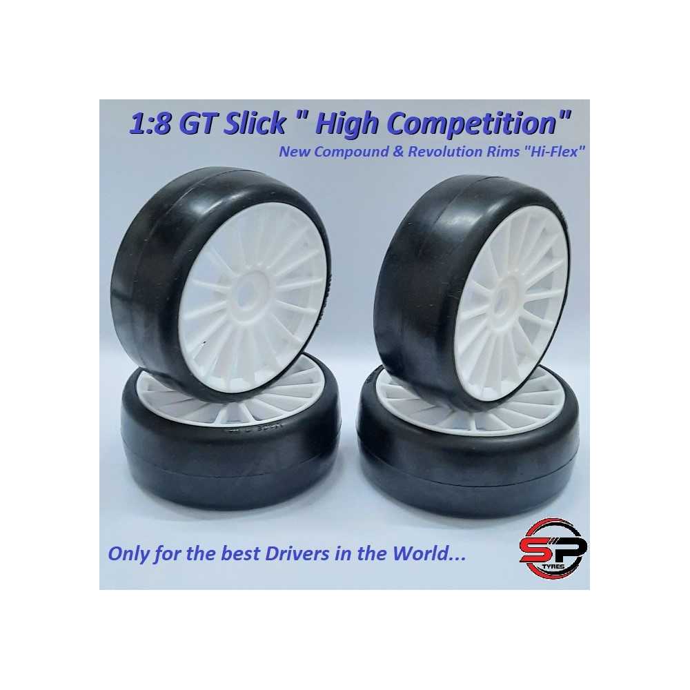 Gomme 1/8 GT Slick SP Racing Super Morbide SPSL050 Treno da 4