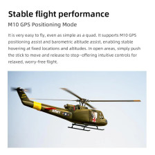 Flywing UH-1 Huey RTF Elicottero GPS 470 Quadripala FW-UH1-V4-GREEN-ACE