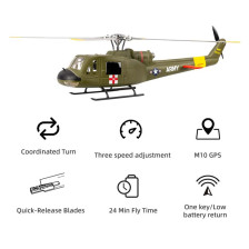 Flywing UH-1 Huey RTF Elicottero GPS 470 Quadripala FW-UH1-V4-GREEN-ACE