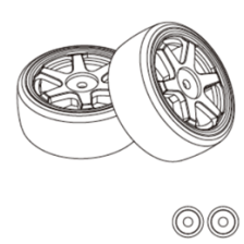 MJX Hyper GO Gomme da Drift Incollate su Cerchi HY1415C | Casa del Modellismo