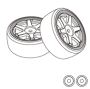 MJX Hyper GO Gomme da Drift Incollate su Cerchi HY1415C | Casa del Modellismo