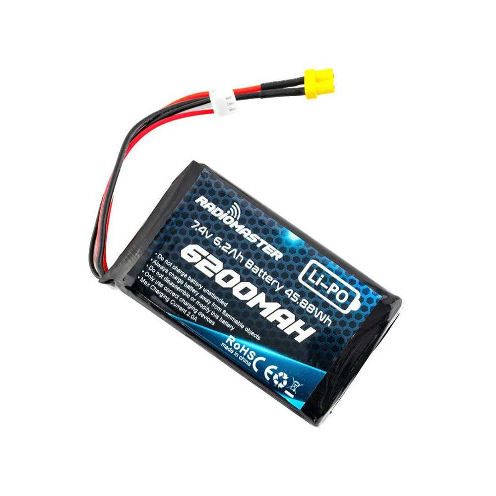 Batteria RadioMaster LiPo 2S 7.4V 6200mAh XT30 JST-XH | Casa del Modellismo