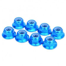 HobbyPro Dadi autobloccanti M5 Alu flangiati Blu 4 pzz (art. HLM5FBU)