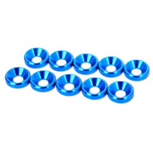 HobbyPro Rondelle coniche svasate M4 Alluminio Blu (art. HW4BU)