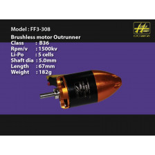 FlyFly Motore B36 OutRunner albero 5mm 1500Kv DF (art. FF3308)