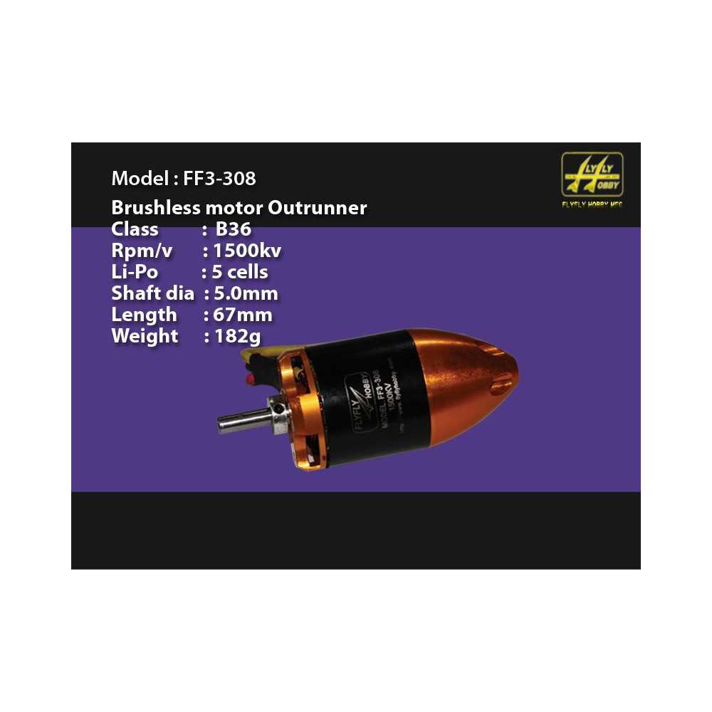 FlyFly Motore B36 OutRunner albero 5mm 1500Kv DF (art. FF3308)
