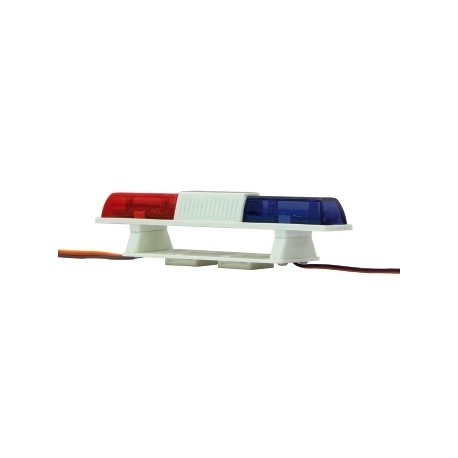 Lampeggiante doppio a led blu/rosso L 105mm H 22mm (art. 505507)