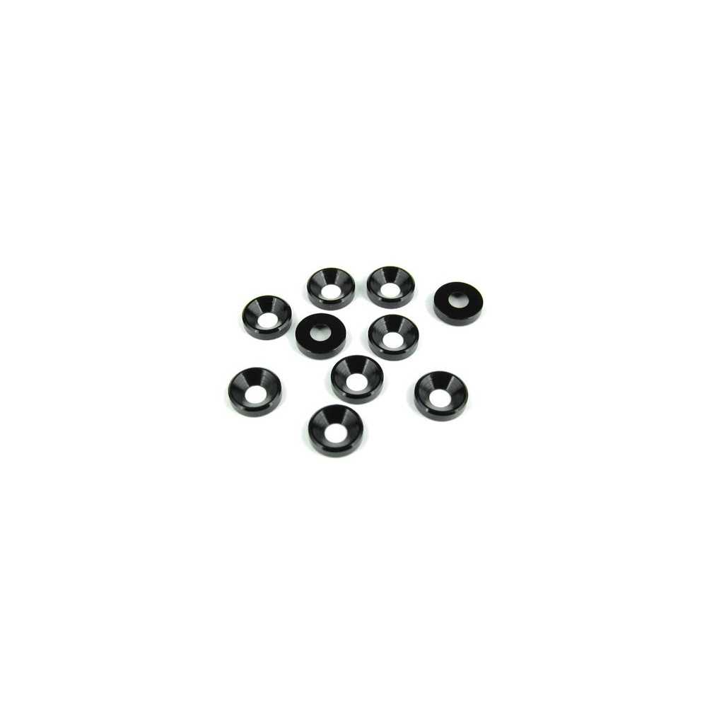 Tekno RC Rondelle svasate M4 Alluminio Nere (art. TKR1228)