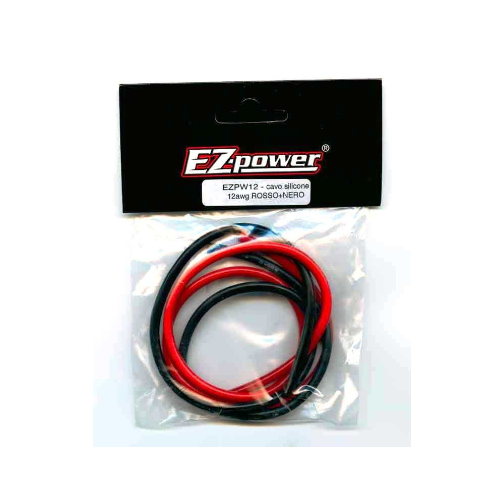 EZpower Cavo silicone 12 AWG 4mm Rosso-Nero 1mt (art. EZPW12)