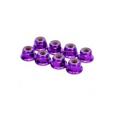 HobbyPro Dadi autobloccanti M3 Alu flangiati Viola 8 pz (HM3FPU)