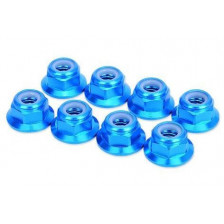 HobbyPro Dadi autobloccanti M5 Alu flangiati Blu 8 pezzi (art. HM5FBU)