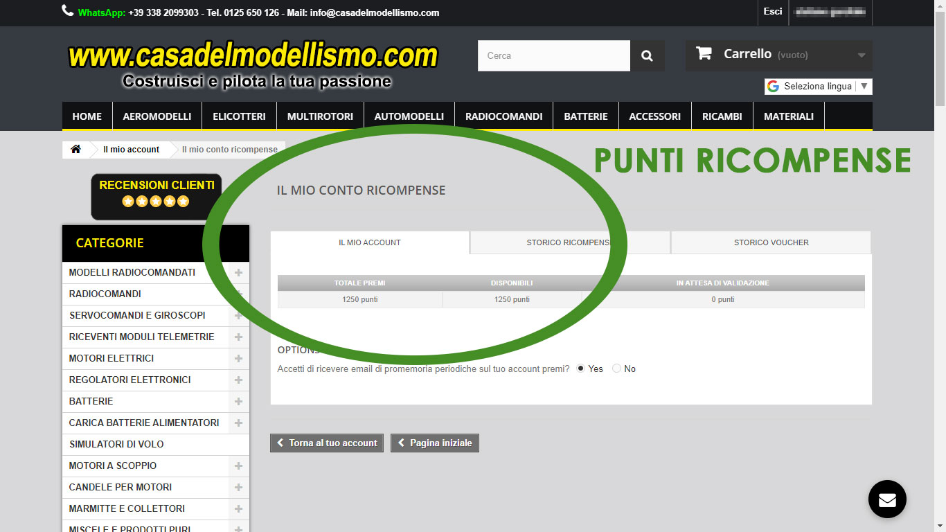 ricompense e punti